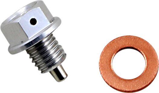 Moose Racing Magnetic Drain Plug For KTM EXC-F450 2018-2020 - Anodized Clear Silver