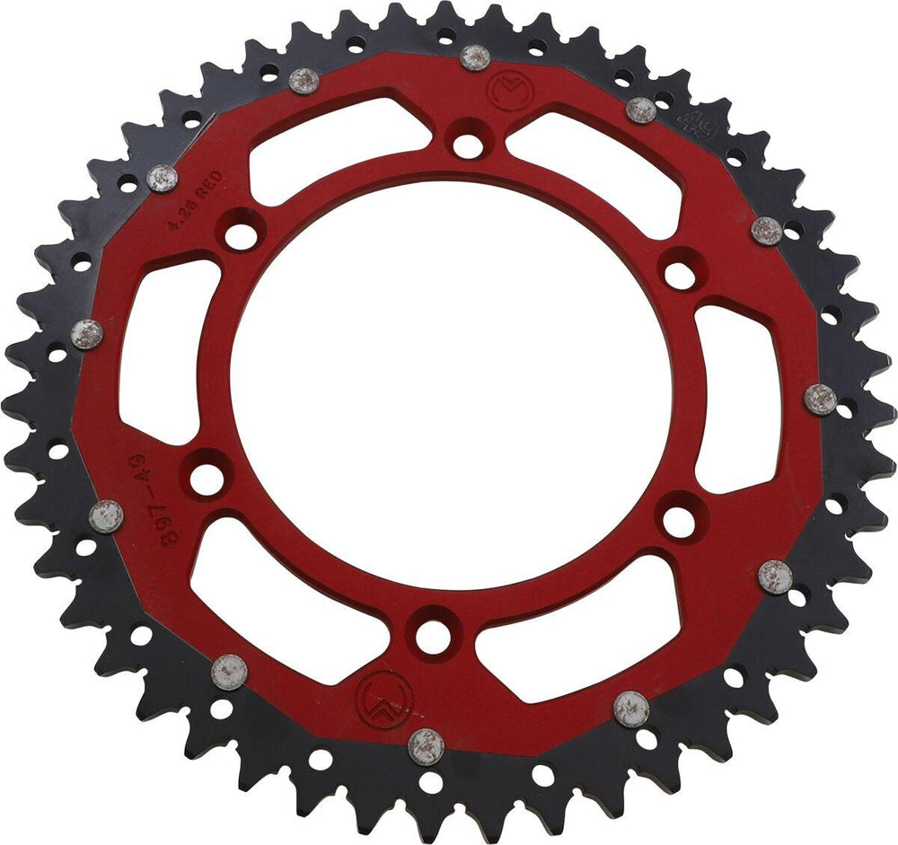 Moose Racing Dual Sprocket For Gas Gas EC 250 2021-2025 Rear Red 49T