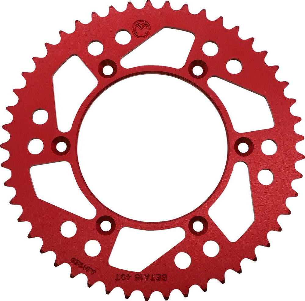 Moose Racing Rear Aluminium Sprocket For Beta RR 250 2013-2018 Rear Red 49T