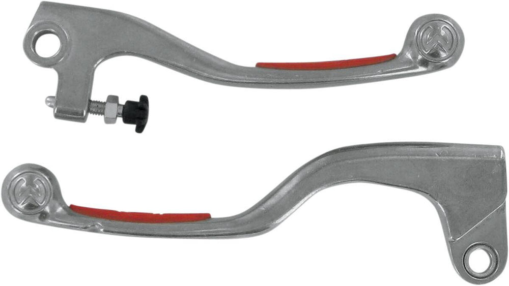 Moose Racing Competition Grip Lever Set For Honda CR125 1992-2004 - Red Silver