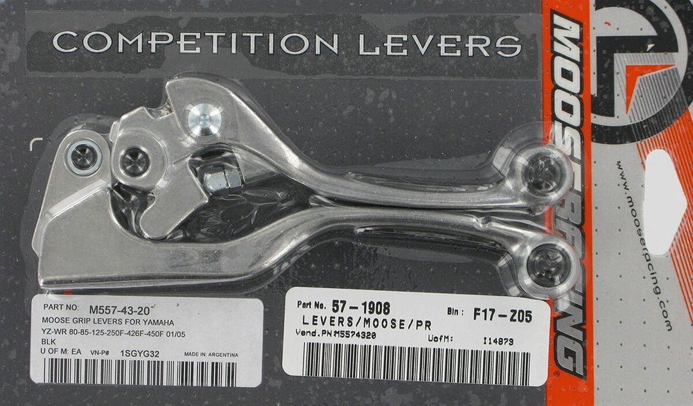 Moose Racing Competition Grip Lever Set For Kawasaki KX250 2005-2008 - Black