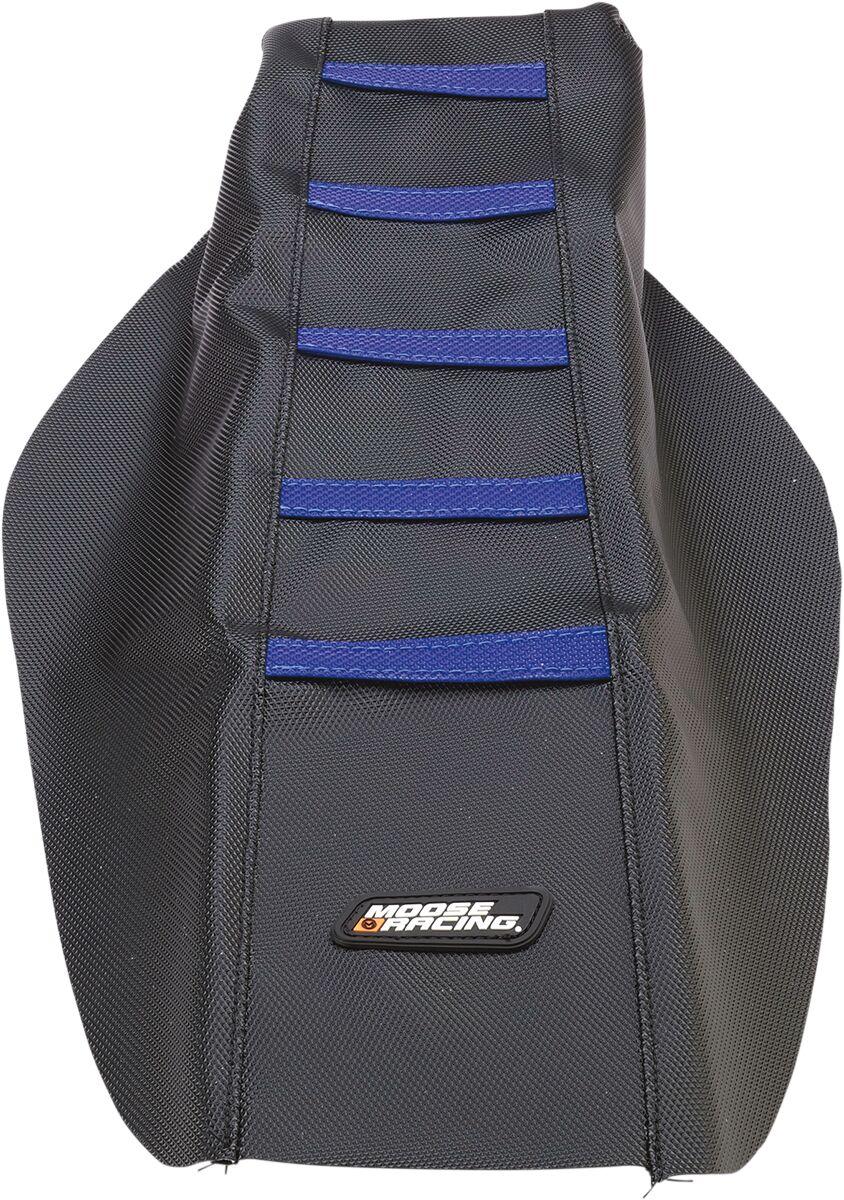 Moose Racing Ribbed Seat Cover For Yamaha YZF250 2014-2018 - Black Cover Blue Ribs
