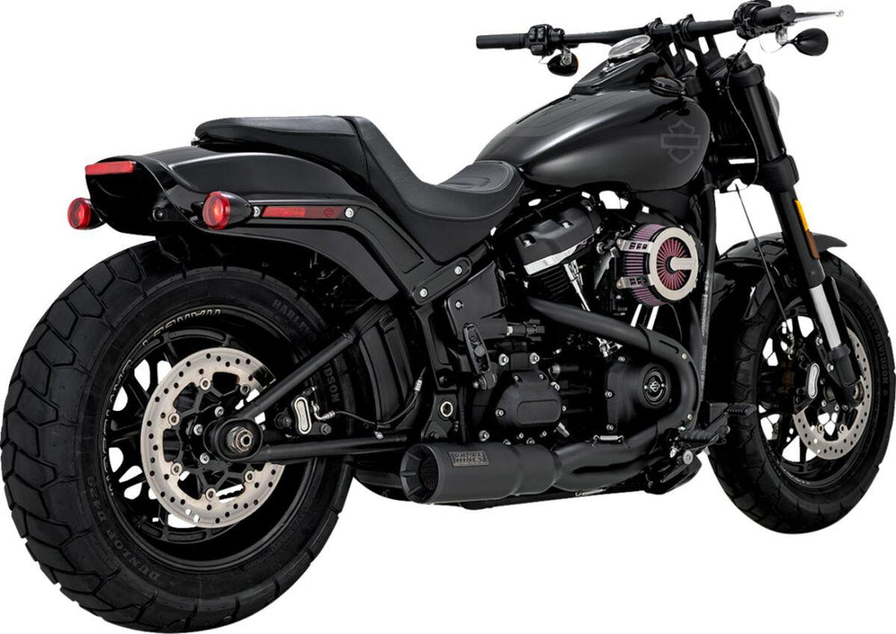 Vance & Hines 2 Into 1 Hi-Output Short Exhaust System For Harley Davidson FLDE 1750 2018-2020 - Black