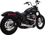 Vance & Hines 2 Into 1 Upsweep Exhaust System For Harley Davidson FLDE 1750 2018-2020 - Brushed