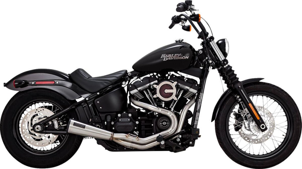 Vance & Hines 2 Into 1 Upsweep Exhaust System For Harley Davidson FLDE 1750 2018-2020 - Brushed