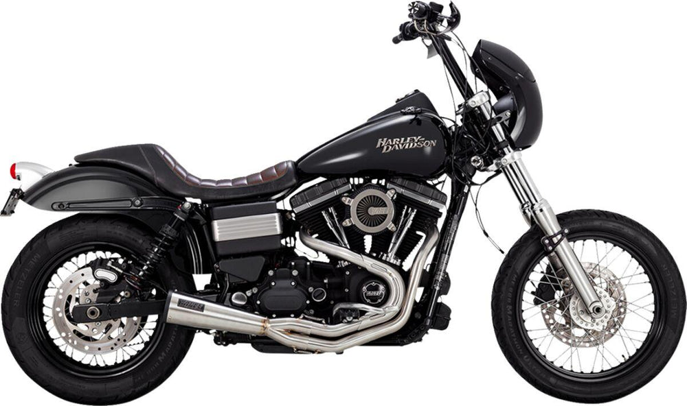 Vance & Hines 2 Into 1 Upsweep Exhaust System For Harley Davidson FXD 1340 1995-1998 - Brushed