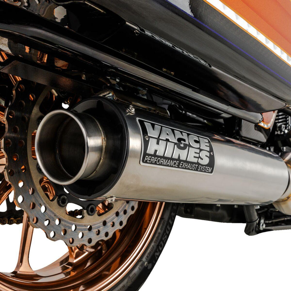 Vance & Hines 2 Into 1 Supersport PCX Exhaust System For Harley Davidson FLH 1868 ABS 2021 - Brushed