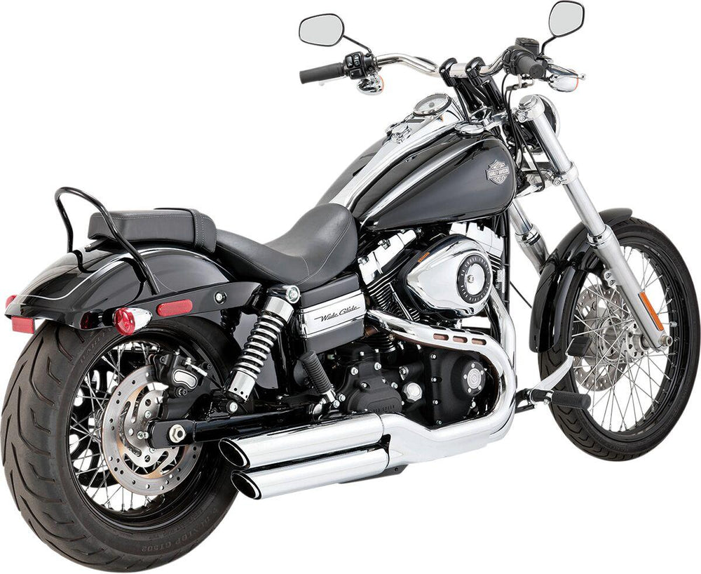 Vance & Hines 3" Round Twin Slash Silencers For Harley Davidson FXDF 1584 2008-2011 - Chrome