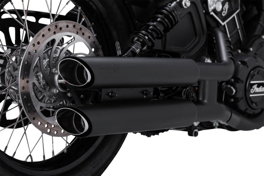 Vance & Hines Twin Slash 3" Silencers For Indian Scout 60 2016-2022 Right - Black