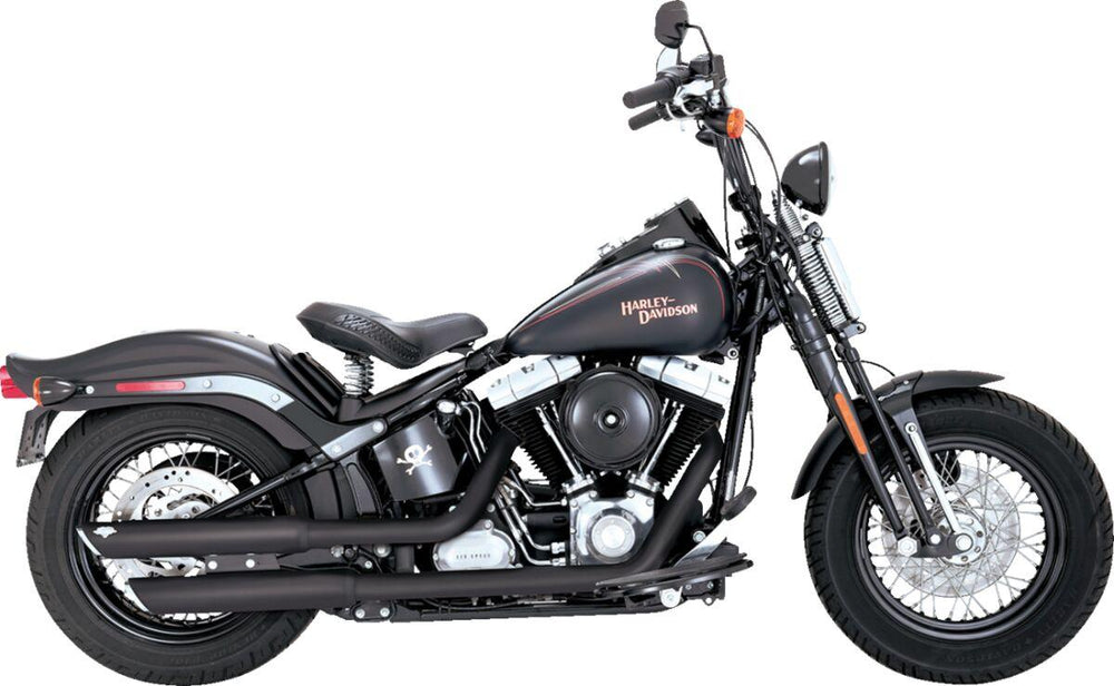 Vance & Hines 3" Twin Slash Silencers For Harley Davidson FLSTN 1584 2007-2009 - Black