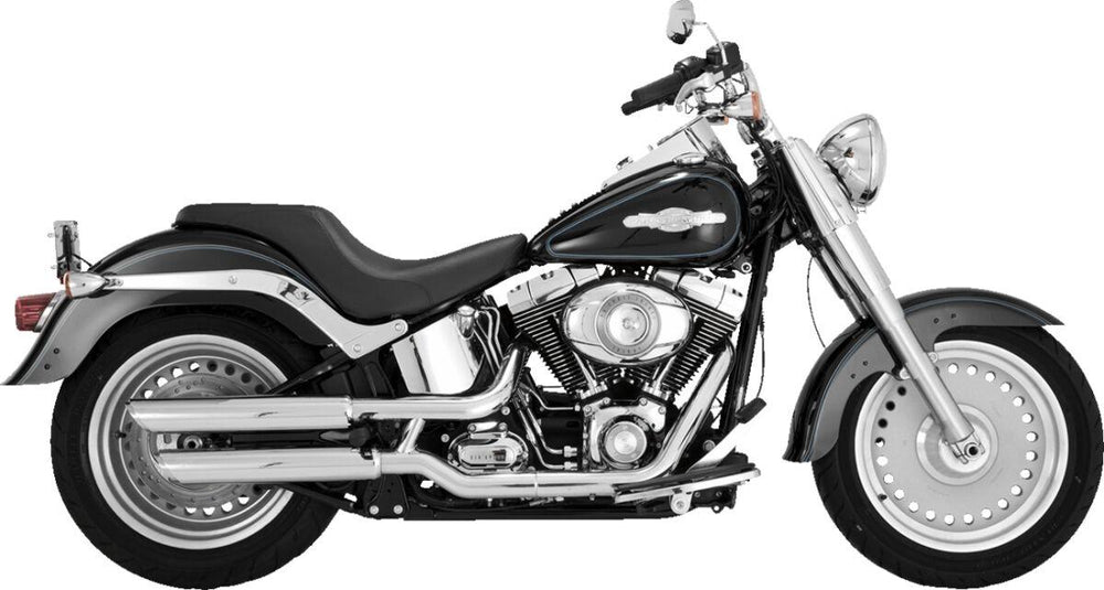 Vance & Hines Twin Slash 3" Silencers For Harley Davidson FLSTF 1584 2007-2009 - Chrome