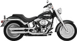 Vance & Hines Twin Slash 3" Silencers For Harley Davidson FLSTF 1584 2007-2009 - Chrome