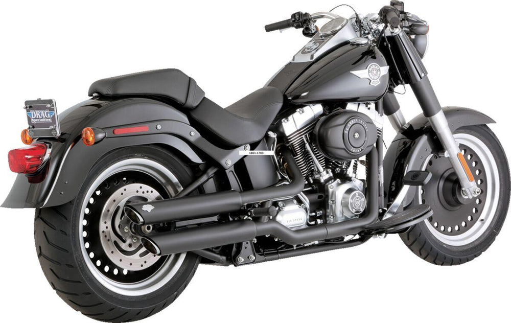 Vance & Hines Twin Slash 3" Silencers For Harley Davidson FLSTF 1584 2007-2009 - Black