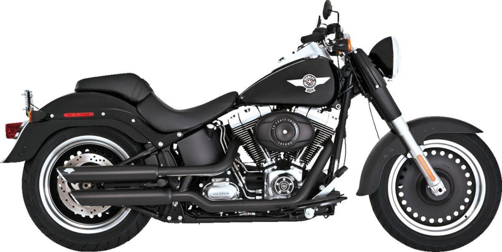 Vance & Hines Twin Slash 3" Silencers For Harley Davidson FLSTF 1584 2007-2009 - Black