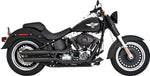 Vance & Hines Twin Slash 3" Silencers For Harley Davidson FLSTF 1584 2007-2009 - Black