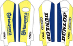 Factory Effex Lower Fork Guard Graphics For Husqvarna TE300 2014-2015 - Blue/White/Yellow