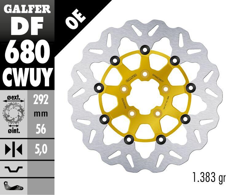 Galfer Wave Brake Disc For Harley Davidson FLDE 1750 2018-2020 Gold - Front