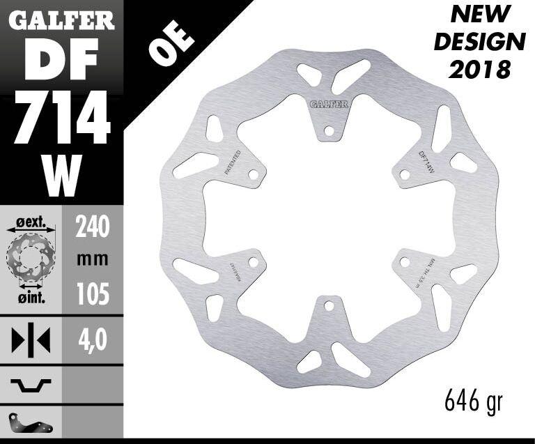 Galfer Wave Brake Disc For Gilera Fuoco 500 I.E. 2007-2013 Front - Silver