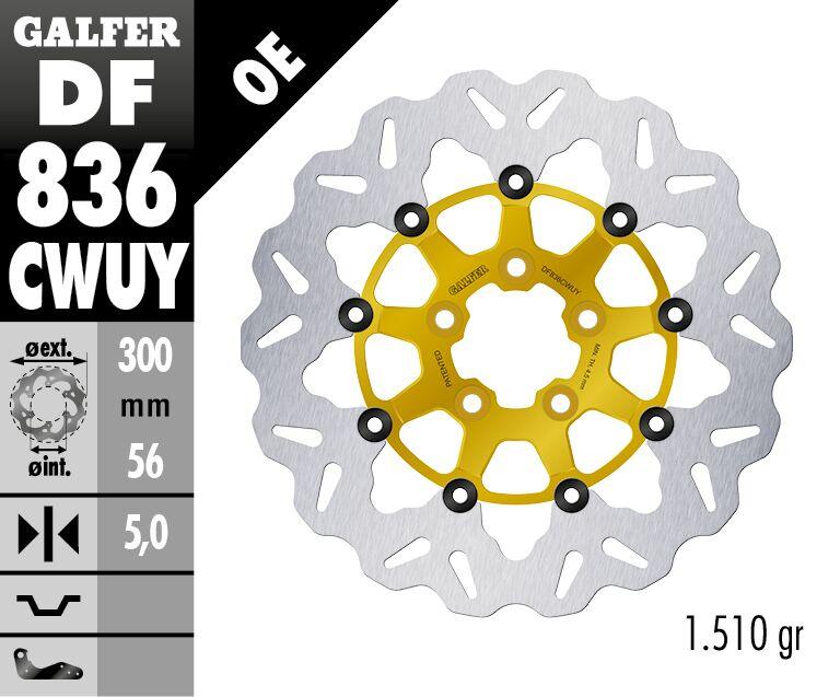 Galfer Wave Brake Disc For Harley Davidson FLDE 1750 2018-2020 Gold - Rear
