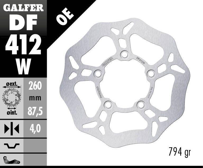 Galfer Wave Brake Disc For Kymco Agility City 125 2009-2020 Front - Silver