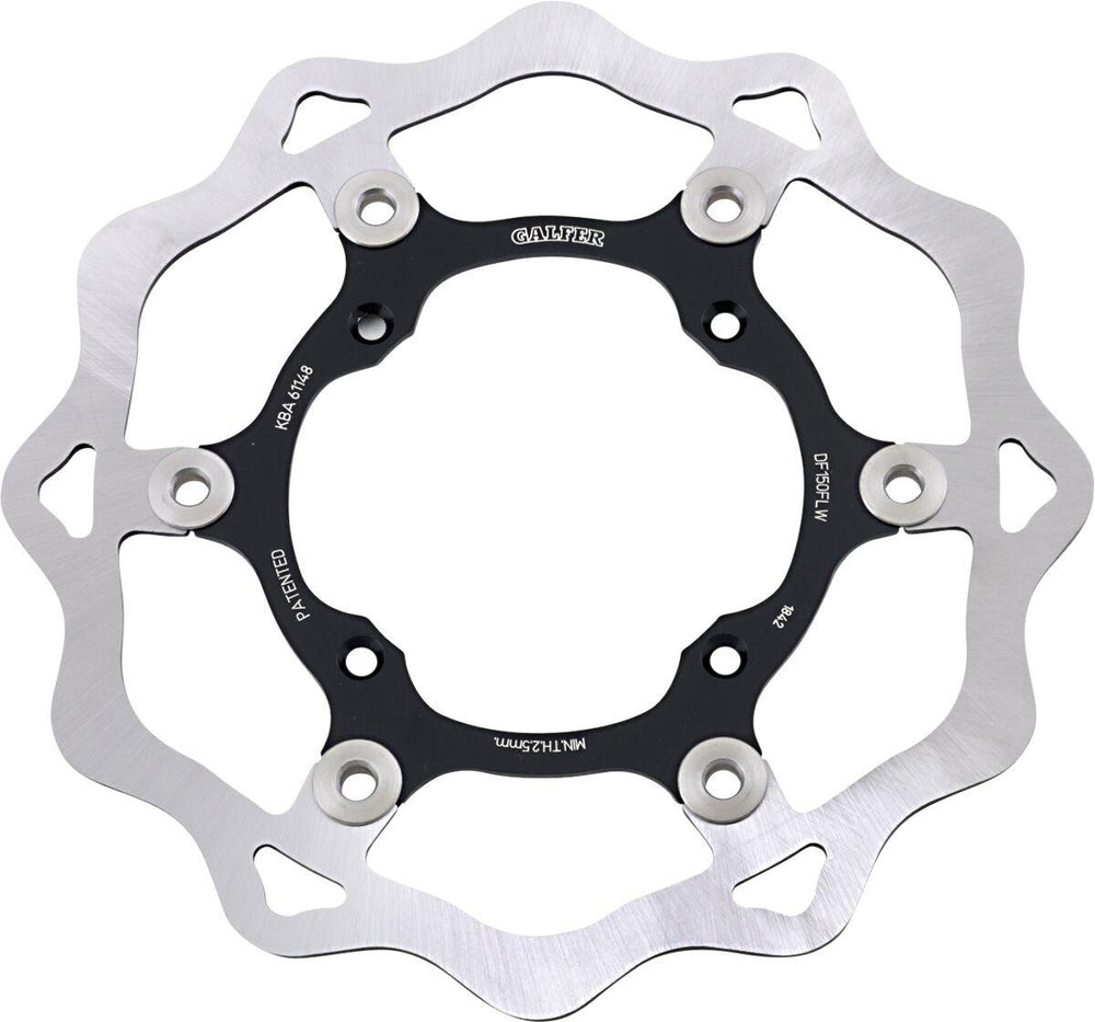 Galfer Wave Brake Disc For Kawasaki KDX 250 1985-1995 Black - Front
