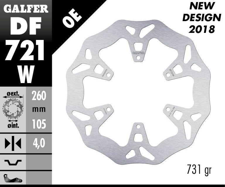 Galfer Wave Brake Disc For Piaggio MP3 500 2019 Front - Silver