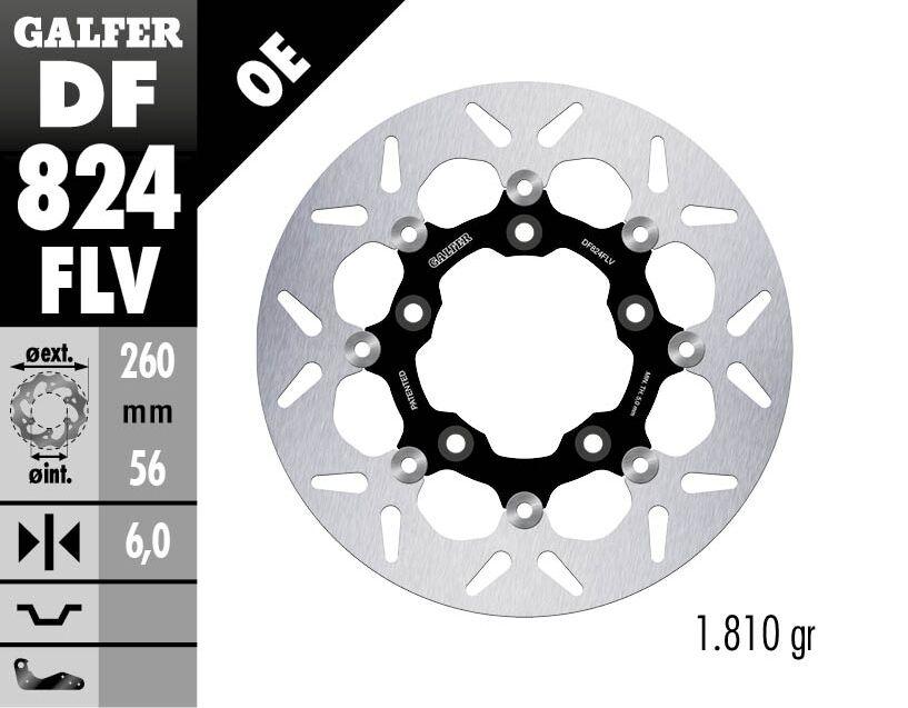 Galfer Brake Disc Floating Round For Harley Davidson VRSCA 1130 2002-2005 - Rear