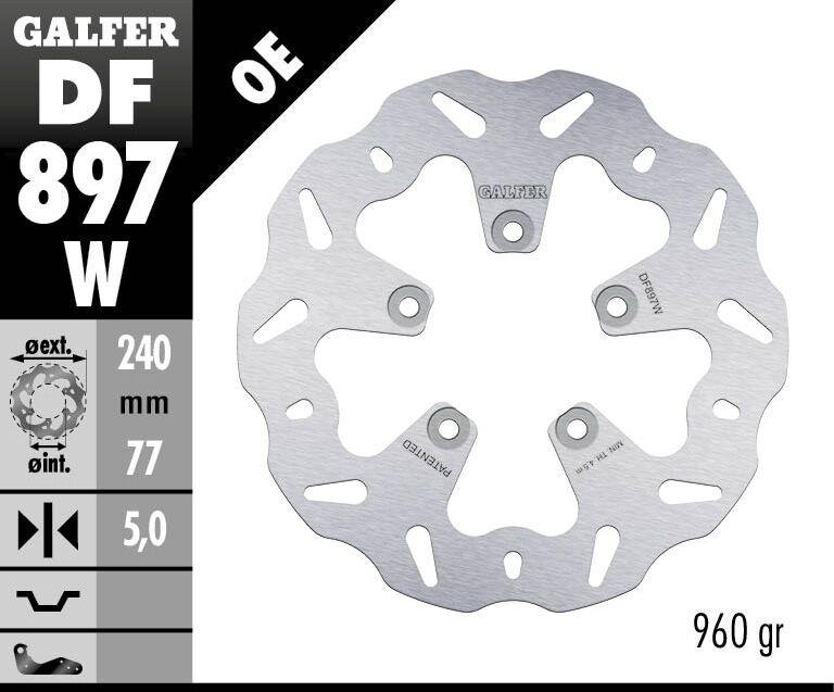 Galfer Wave Brake Disc For Motus MST 1650 2015-2018 - Rear
