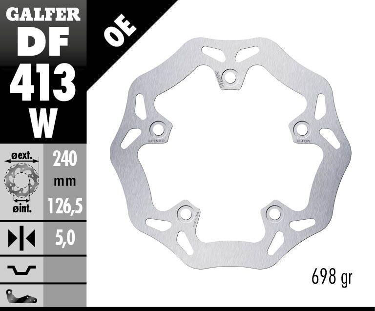 Galfer Wave Brake Disc For Kymco Xciting 250 2005-2006 Rear - Silver