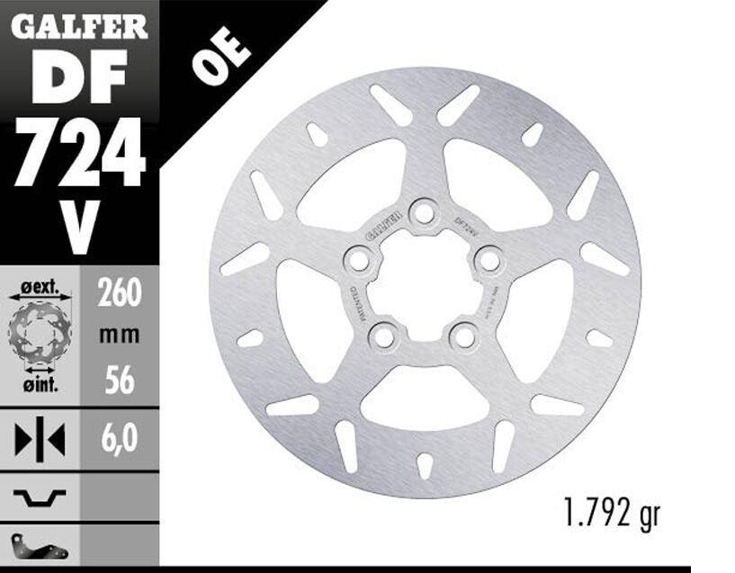 Galfer Fixed Round Brake Disc For Harley Davidson XL 1200 V 2012-2013 - Front