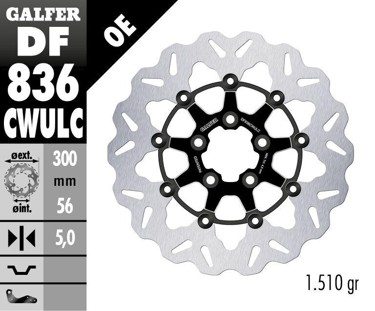 Galfer Wave Brake Disc For Harley Davidson FLDE 1750 2018-2020 Black - Rear