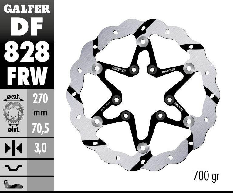 Galfer Wave Floating Brake Disc For TM EN 125 2004-2019 Black - Front