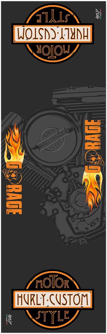 Hurly Custom Workstation Floor Mat - Black/Orange