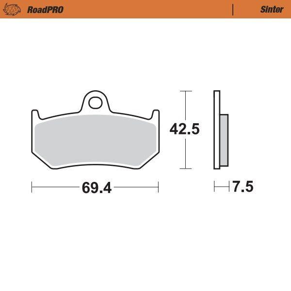 Moto Master RoadPRO Sinder Brake Pad Rear For Mv Agusta BRUTALE 1078 RR 2008-2009