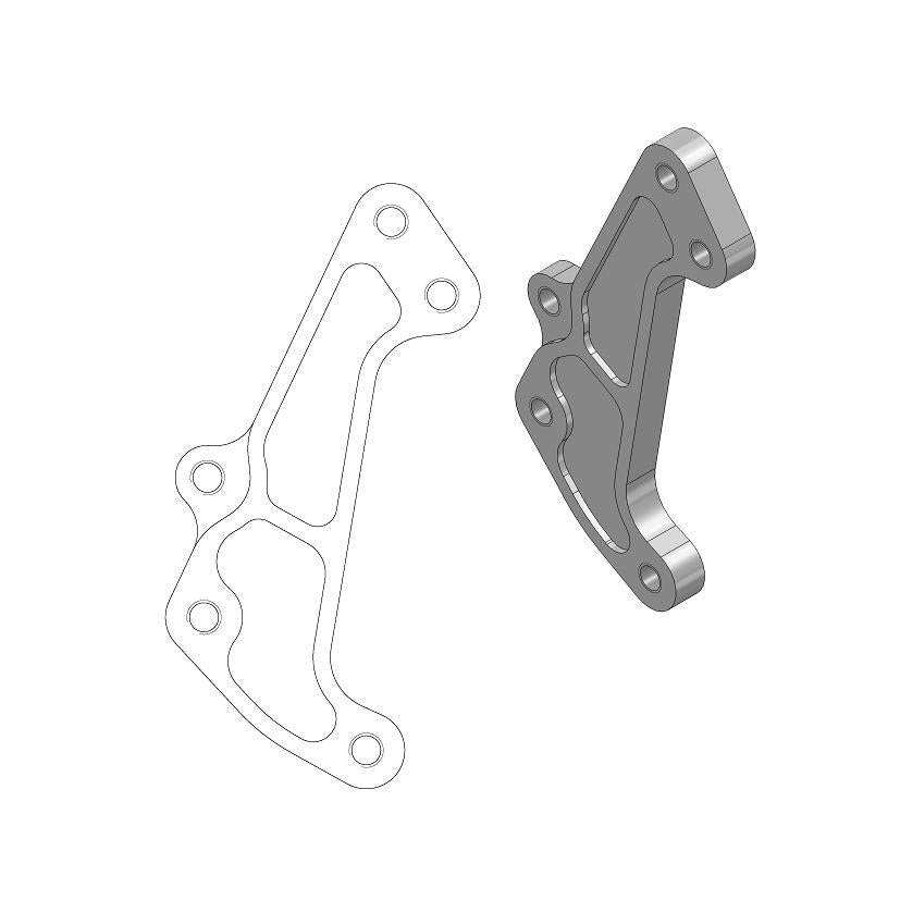 Moto Master Supermoto Racing Brake Disc Adapter Bracket For Beta RR 125 2018-2021 Fits Front Left Or Right