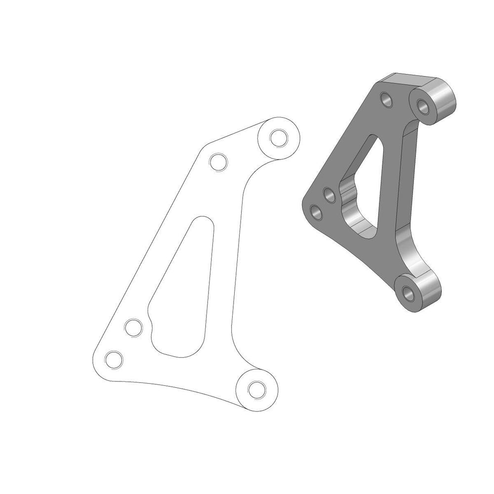 Moto Master Supermoto Racing Brake Disc Adapter Bracket For Husqvarna CR125 2009-2013 Front - Silver Stainless Steel