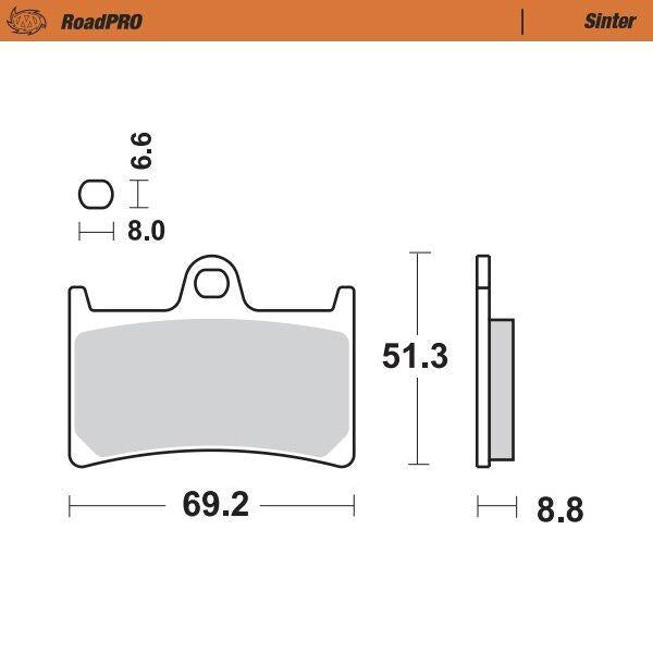 Moto Master RoadPRO Sinder Brake Pad Front For Yamaha BT 1100 2002-2006