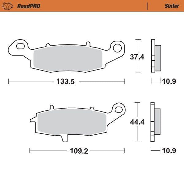 Moto Master RoadPRO Sinder Brake Pad Rear For Suzuki VL 1500 BT 2013-2016