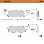 Moto Master RoadPRO Sinder Brake Pad Rear For Suzuki VL 1500 BT 2013-2016