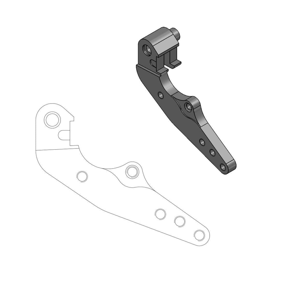 Moto Master Relocation Bracket for Dakar 298mm Front Disk For Gas Gas EC350F 2021-2023 Fits Front Left Or Right - Black