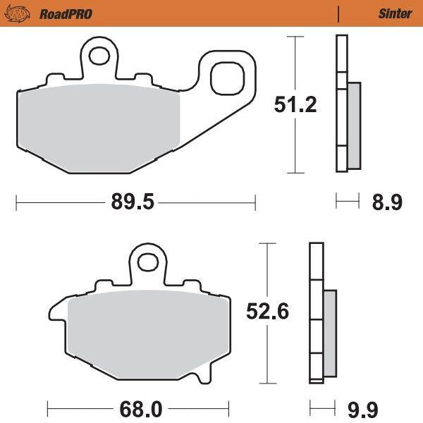 Moto Master RoadPRO Sinder Brake Pad Rear For Kawasaki ER-6F 650 2006-2016