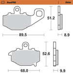 Moto Master RoadPRO Sinder Brake Pad Rear For Kawasaki ER-6F 650 2006-2016
