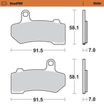 Moto Master RoadPRO Sinder Brake Pad Rear For Harley Davidson FLHR 1584 2008-2009