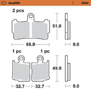 Moto Master RoadPRO Sinder Brake Pad Front For Honda VFR 1200 F 2010-2016