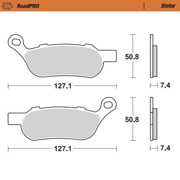 Moto Master RoadPRO Sinder Brake Pad Rear For Harley Davidson FLD 1690 2012-2013
