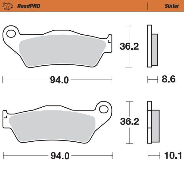 Moto Master RoadPRO Sinder Brake Pad Rear For BMW K 1200 R 2005-2008