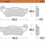 Moto Master RoadPRO Sinder Brake Pad Rear For BMW K 1200 R 2005-2008