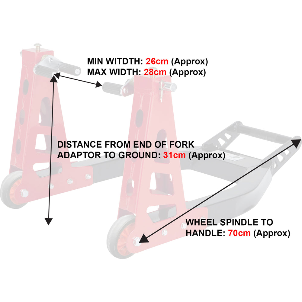 Black Pro Range Heavy Duty Aluminium Front Paddock Stand (B5067)