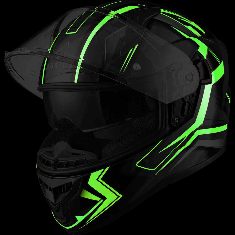 glow in the dark motorcycle helmets Agrius Wrath Polaris Glow In The Dark Motorcycle Helmet – Ghostbikes