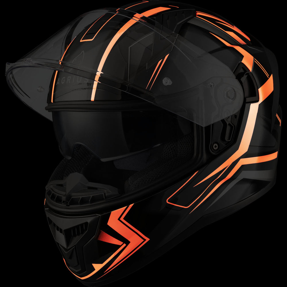 burnt orange and black motorcycle helmet Agrius Wrath Polaris Glow In The Dark Motorcycle Helmet – Ghostbikes
